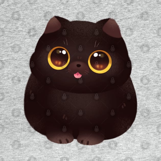 Chonky Black Cat by Riacchie Illustrations